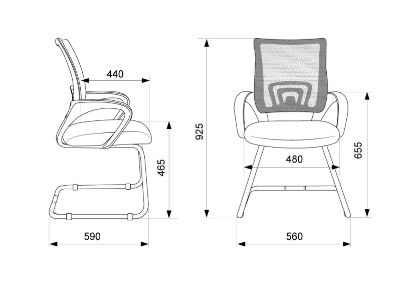 Кресло Бюрократ CH-695N-AV темно-серый TW-04 сиденье черный TW-11 сетка/ткань полозья металл черный