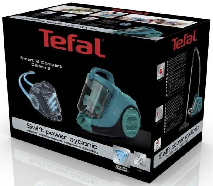 Пылесос Tefal TW2922EA 750Вт бирюзовый/черный
