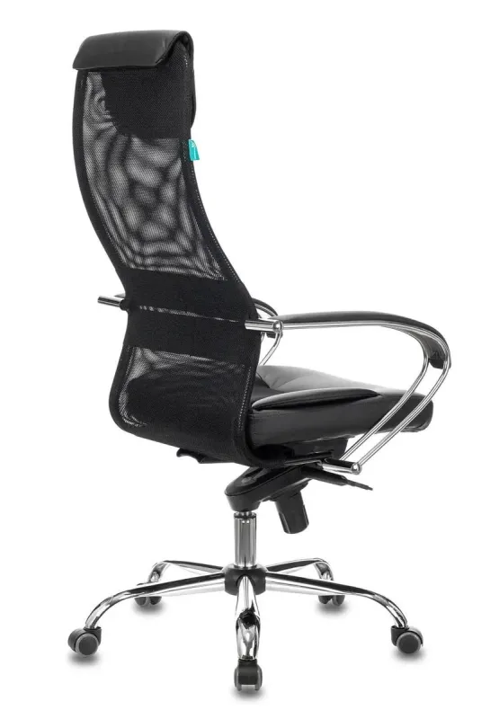 Кресло руководителя Бюрократ CH-609SL черный TW-01 TW-11 эко.кожа/сетка с подголов. крестов. металл хром