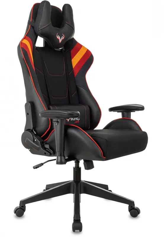 Кресло игровое Zombie VIKING 4 AERO черный/красный ткань/эко.кожа с подголов. крестов. пластик