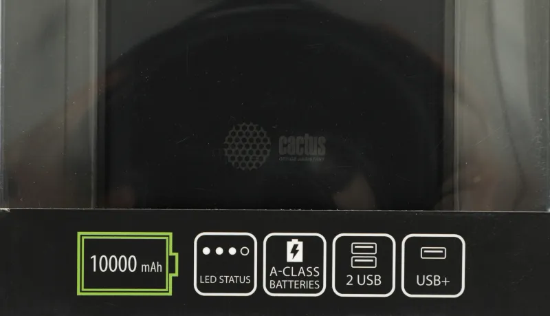 Мобильный аккумулятор Cactus CS-PBFSFT-10000 10000mAh 2.1A черный