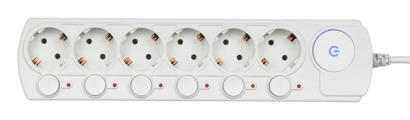 Сетевой фильтр Ippon BK212-SW 1.8м (6 розеток) белый (коробка)