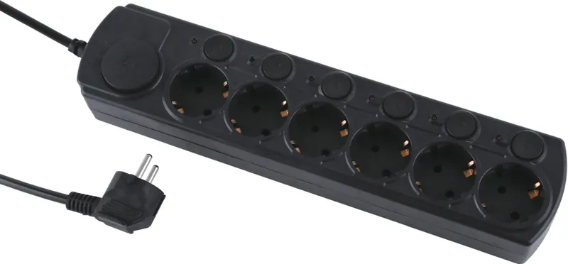 Сетевой фильтр Ippon BK212-SW 1.8м (6 розеток) белый (коробка)