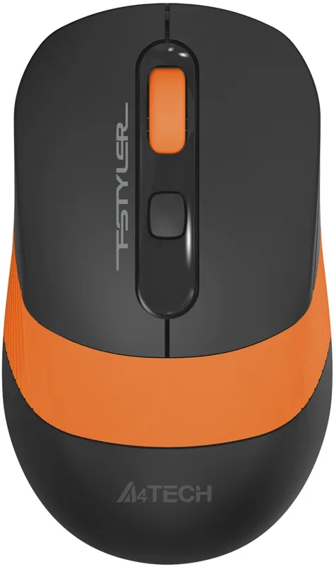 Мышь A4Tech Fstyler FG10S черный/оранжевый оптическая (2000dpi) silent беспроводная USB для ноутбука (4but)