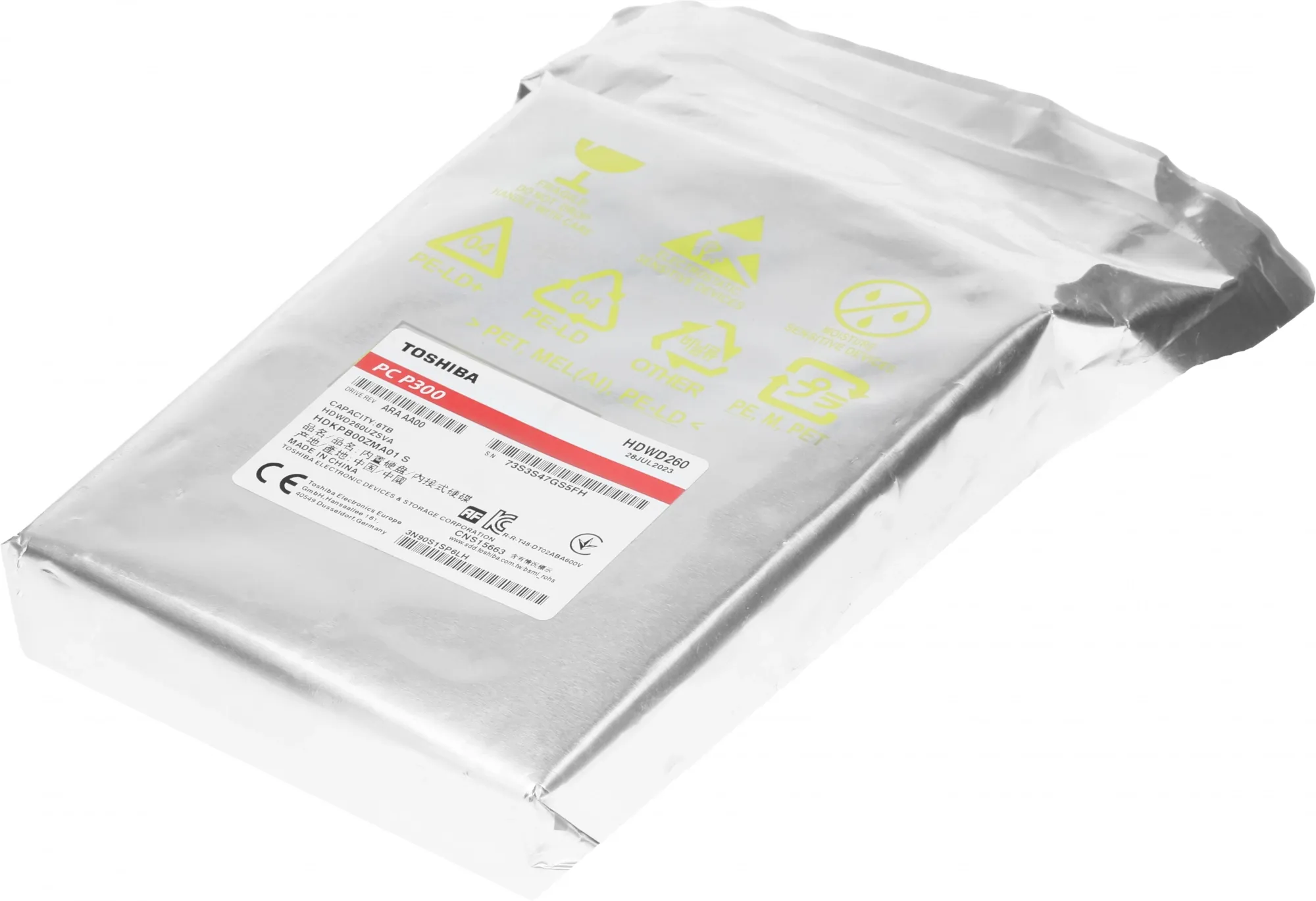 Жесткий диск Toshiba SATA-III 6TB HDWD260UZSVA Desktop P300 4KN (5400rpm) 128Mb 3.5"