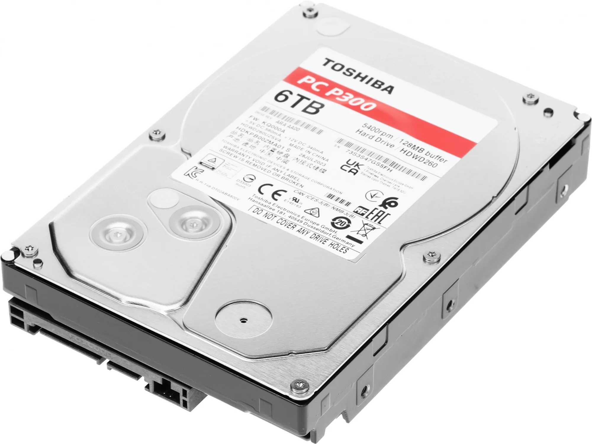 Жесткий диск Toshiba SATA-III 6TB HDWD260UZSVA Desktop P300 4KN (5400rpm) 128Mb 3.5"