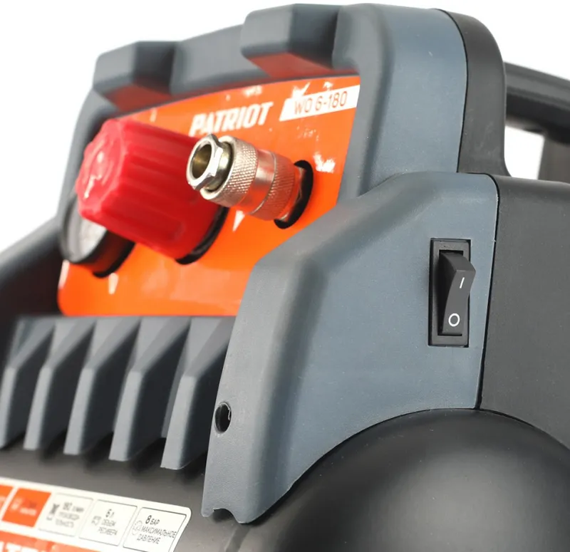 Компрессор поршневой Patriot WO 6-180 безмасляный 180л/мин 6л 1100Вт черный/оранжевый