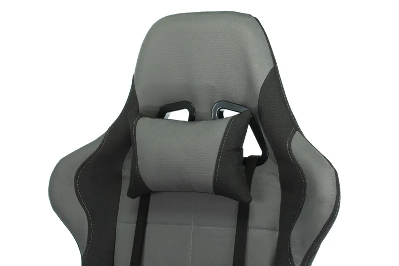 Кресло игровое Zombie 771N серый/черный с подголов. крестов. металл черный