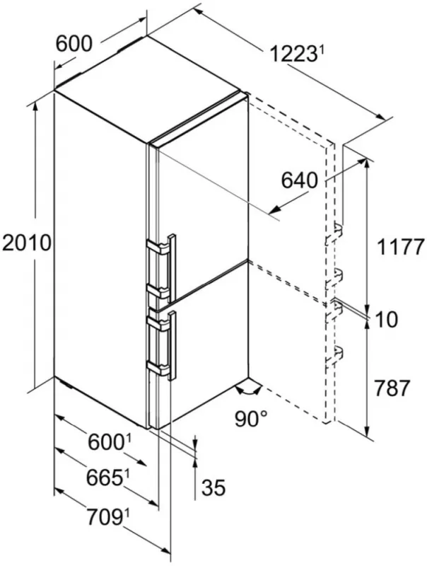 Холодильник Liebherr CBNbs 4835 черный (двухкамерный)