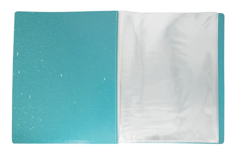 Папка с 40 прозр.вклад. Бюрократ Melange MLPV40AZURE A4 пластик 0.7мм бирюзовый