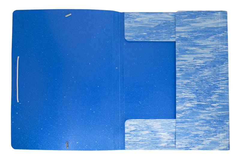 Папка на резинке Бюрократ Melange MLPR07BLUE A4 пластик кор.30мм 0.7мм синий