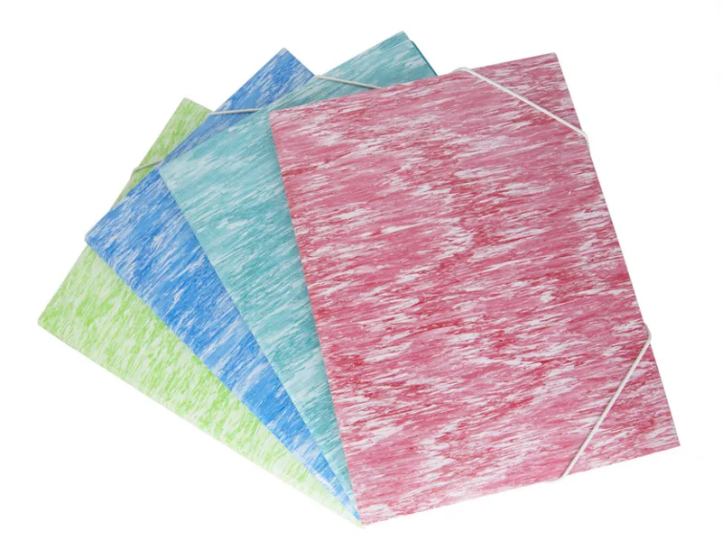 Папка на резинке Бюрократ Melange MLPR07BLUE A4 пластик кор.30мм 0.7мм синий