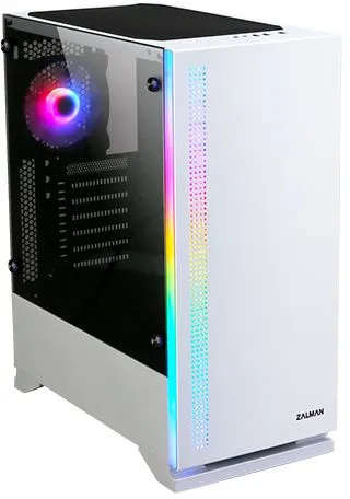 Корпус ZALMAN S5, ATX, WHITE, WINDOW, 2xCOMBO (3.5" or 2.5"), 4x2.5", 2xUSB2.0, 1xUSB3.0, FRONT 1x120mm, REAR 1x120mm RGB