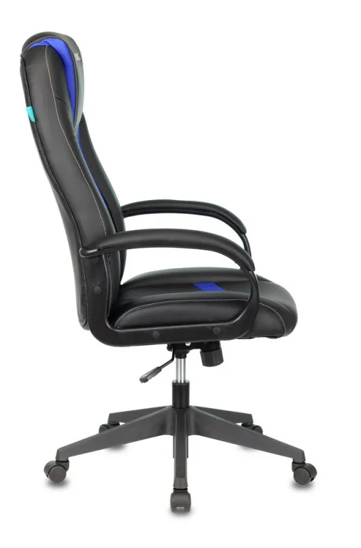 Кресло игровое Zombie VIKING-8N черный/синий искусственная кожа крестов. пластик