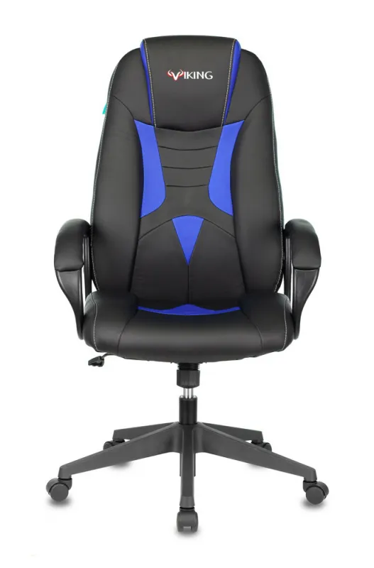 Кресло игровое Zombie VIKING-8N черный/синий искусственная кожа крестов. пластик