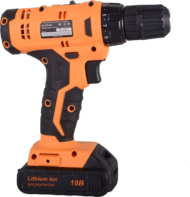 Дрель-шуруповерт Вихрь ДА-18Л-2КА аккум. патрон:быстрозажимной (кейс в комплекте) (72/14/25)
