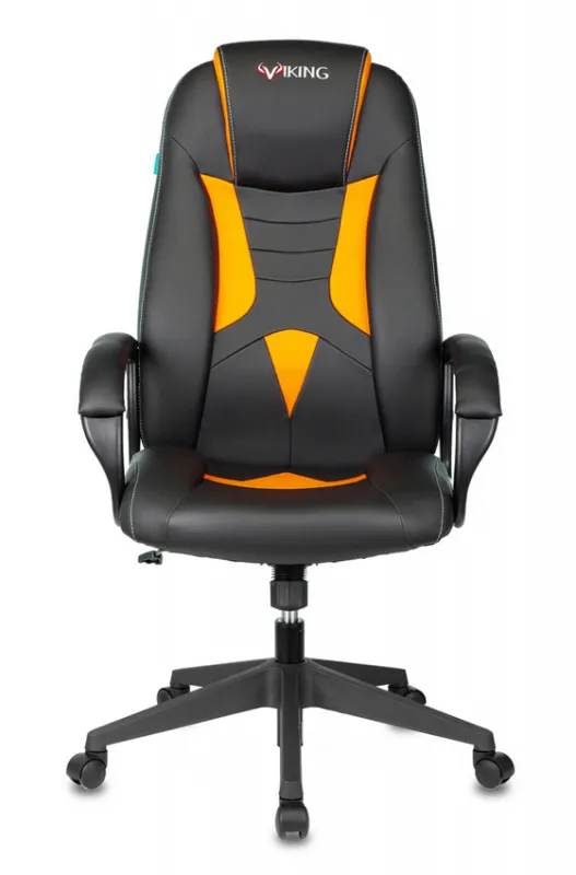 Кресло игровое Zombie VIKING-8N черный/оранжевый искусственная кожа крестов. пластик