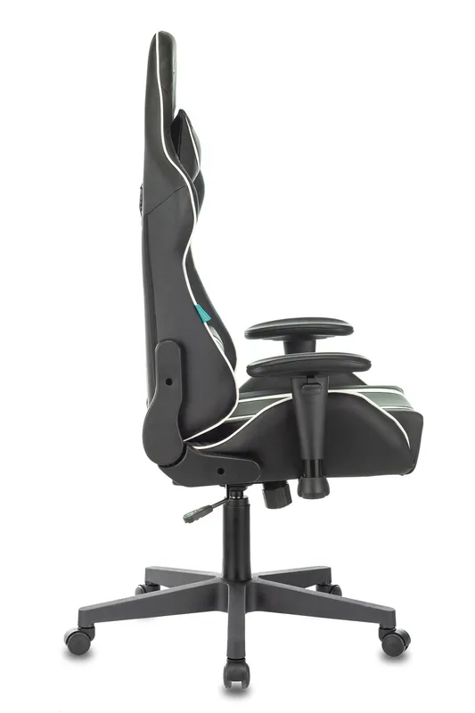 Кресло игровое Zombie A4 черный/белый эко.кожа с подголов. крестов. пластик