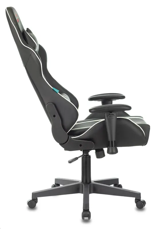 Кресло игровое Zombie A4 черный/белый эко.кожа с подголов. крестов. пластик