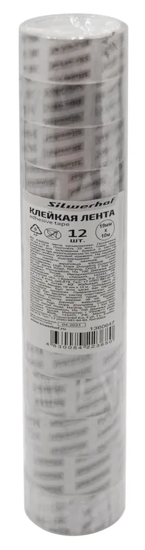 Клейкая лента канцелярская Silwerhof 481070 прозрачная шир.19мм дл.10м 35мкр полипропилен спайка