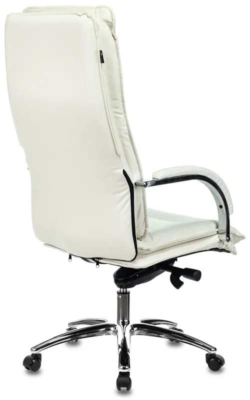 Кресло руководителя Бюрократ T-9927SL слоновая кость кожа крестов. металл хром