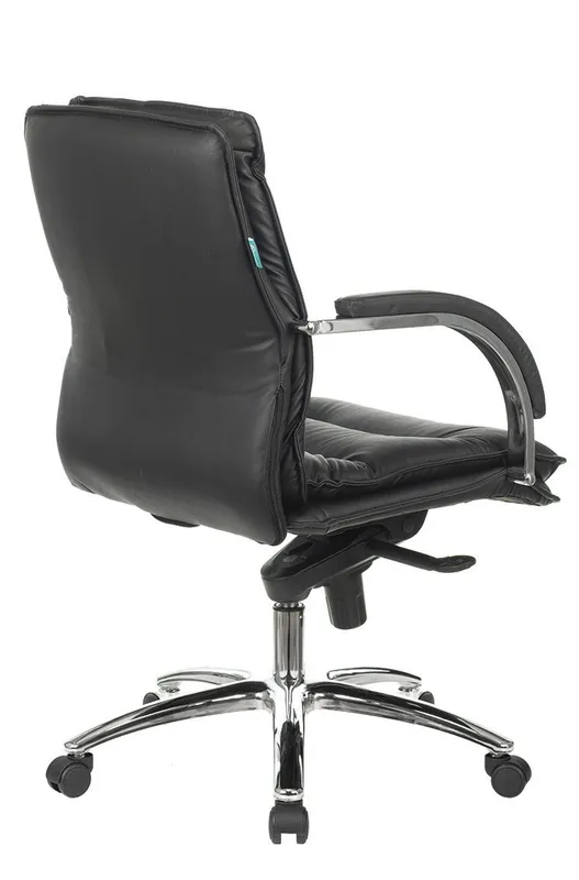 Кресло руководителя Бюрократ T-9927SL-LOW черный кожа низк.спин. крестов. металл хром