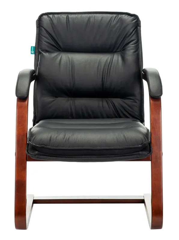 Кресло Бюрократ T-9927WALNUT-AV черный кожа полозья дерево коричневый