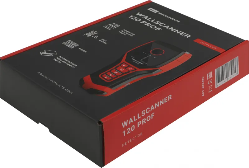 Детектор проводки Ada 120 Prof красный/черный (А00485)