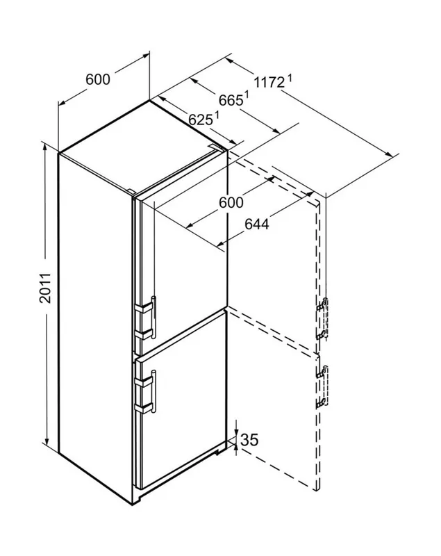 Холодильник Liebherr CNbe 4015 бежевый (двухкамерный)