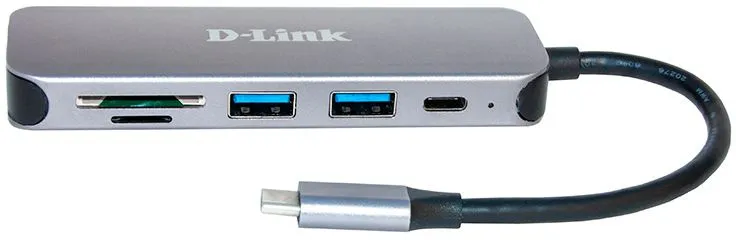 Концентратор usb D-Link USB-C Hub, 2xUSB 3.0 + USB-C, SD/microSD Card Reader