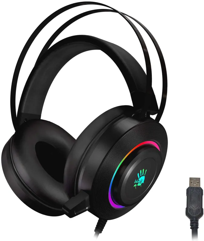 Наушники с микрофоном A4Tech Bloody G521 черный 2.3м мониторные USB оголовье (G521 (BLACK))