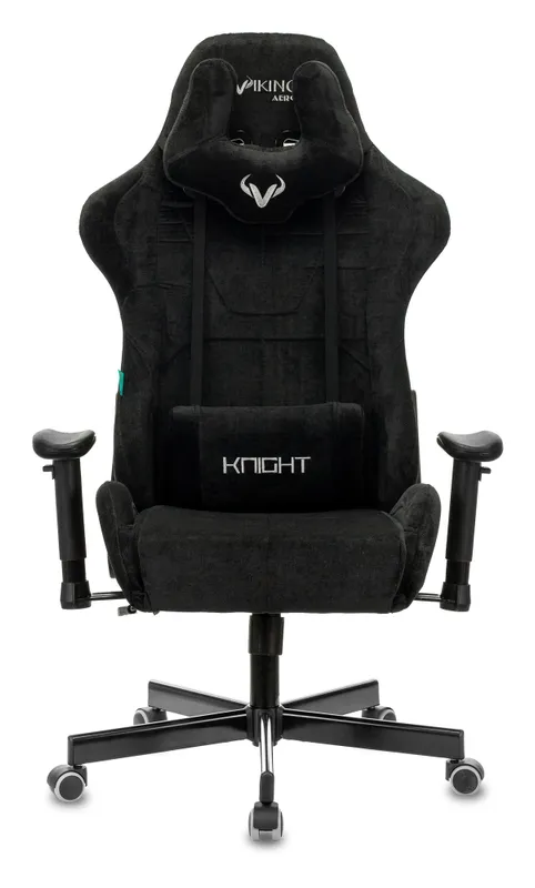 Кресло игровое Zombie VIKING KNIGHT Fabric черный Light-20 с подголов. крестов. металл