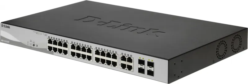 Коммутатор D-Link DGS-1210-28P/FL1A 28x1Гбит/с 4xКомбо(1000BASE-T/SFP) 24PoE 193W управляемый