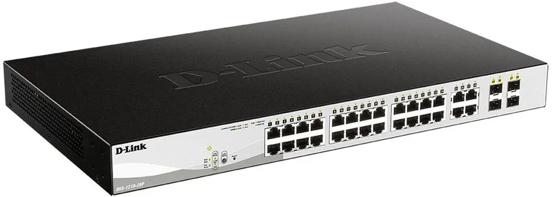 Коммутатор D-Link DGS-1210-28P/FL1A 28x1Гбит/с 4xКомбо(1000BASE-T/SFP) 24PoE 193W управляемый