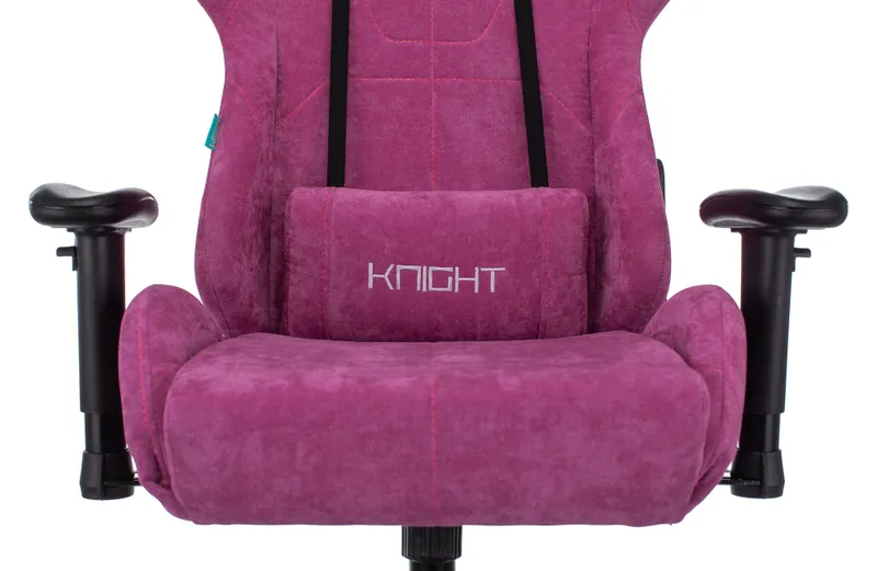 Кресло игровое Zombie VIKING KNIGHT Fabric малиновый Light-15 с подголов. крестов. металл