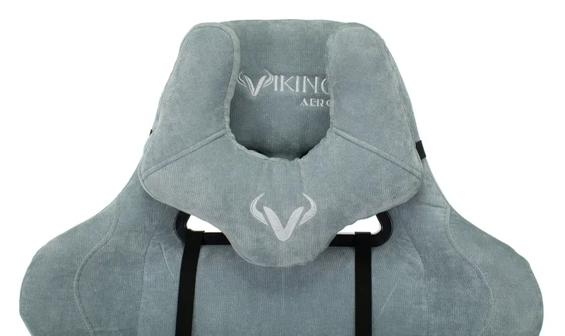 Кресло игровое Zombie VIKING KNIGHT Fabric серо-голубой Light-28 с подголов. крестов. металл
