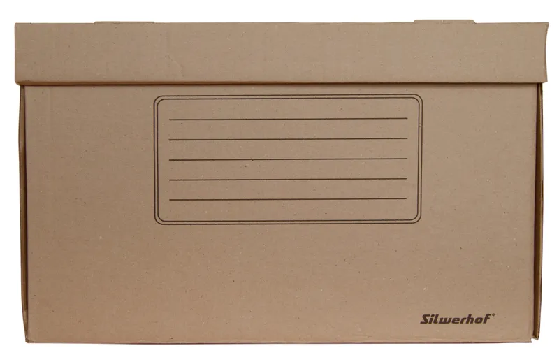 Короб архивный откидная крышка Silwerhof ОК-18 микрогофрокартон 480x325x295мм коричневый