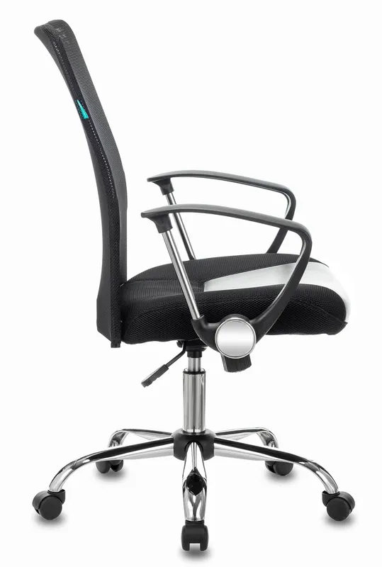 Кресло Бюрократ CH-600SL-LOW черный TW-01 эко.кожа/сетка низк.спин. крестов. металл хром