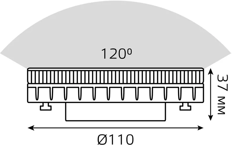 Лампа светодиодная Gauss 12Вт цок.:GX70 таблетка 220B 3000K св.свеч.бел.теп. Tablet (упак.:1шт) (131016112)