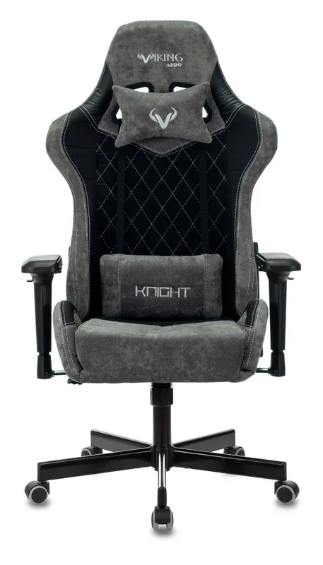 Кресло игровое Zombie VIKING 7 KNIGHT Fabric черный ткань/эко.кожа с подголов. крестов. металл