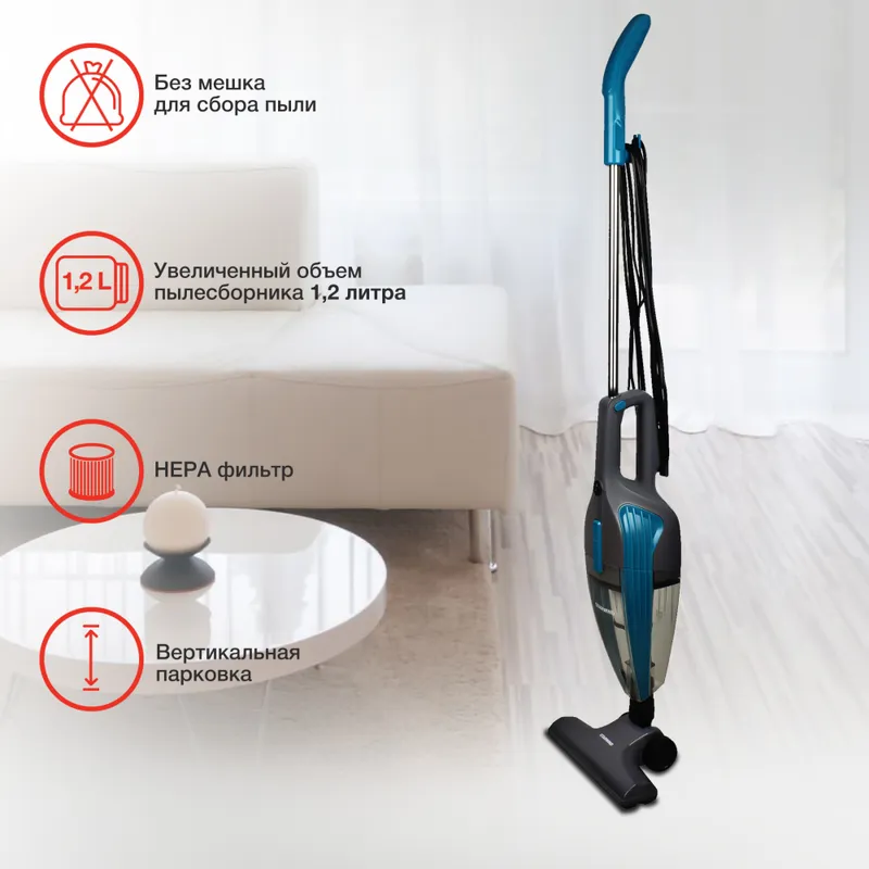 Пылесос ручной Starwind SCH1250 1000Вт бирюзовый/серый