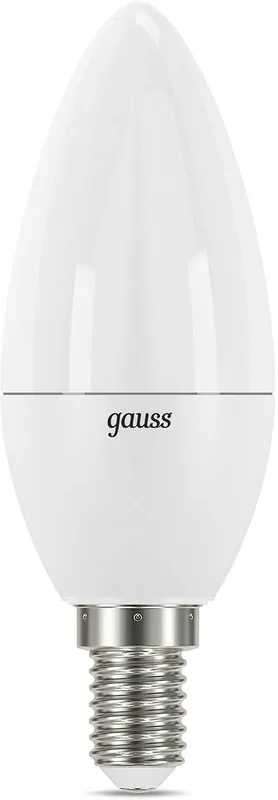 Лампа светодиодная Gauss E14 7Вт цок.:E14 свеча 220B 3000K св.свеч.бел.теп. C37 (упак.:10шт) (103101107-D)