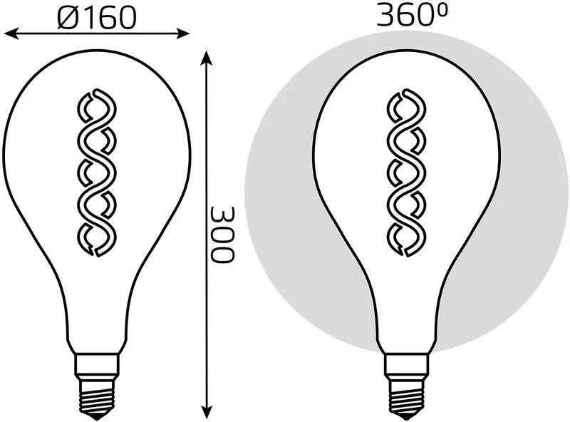 Лампа филам. Gauss Filament Vintage 8Вт цок.:E27 шар 220B 2400K св.свеч.бел.теп. (упак.:1шт) (150802008)