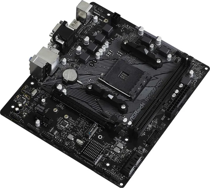 Материнская плата ASROCK B550M-HDV, AM4, B550, 2*DDR4, D-Sub+DVI-D+HDMI, 4xSATA3 6.0 (RAID), M.2 Socket, 4xUSB 3.2,  2xUSB 2.0, mATX; 90-MXBDJ0-A0UAYZ