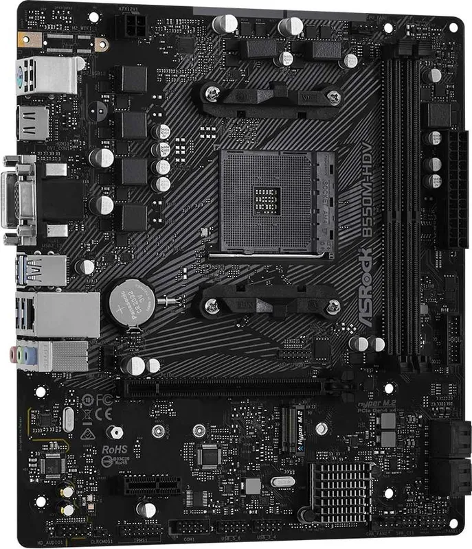 Материнская плата ASROCK B550M-HDV, AM4, B550, 2*DDR4, D-Sub+DVI-D+HDMI, 4xSATA3 6.0 (RAID), M.2 Socket, 4xUSB 3.2,  2xUSB 2.0, mATX; 90-MXBDJ0-A0UAYZ
