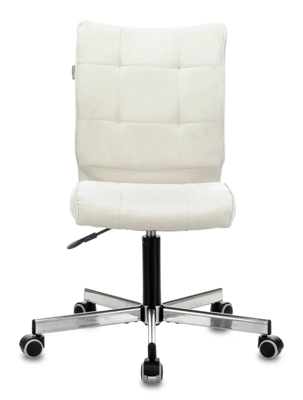 Кресло Бюрократ CH-330M молочный Velvet 20 крестов. металл хром