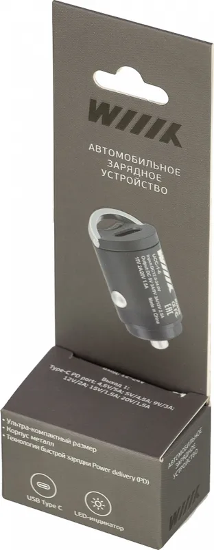 Автомобильное зар./устр. Wiiix UCC-1-6 3A PD универсальное черный