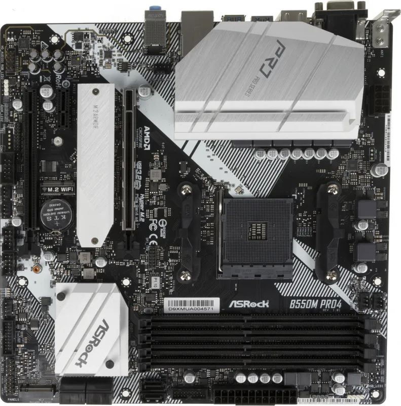 Материнская плата ASROCK B550M PRO4, AM4, B550, 4*DDR4, D-Sub+HDMI+DP, 6xSATA3 6.0 (RAID), M.2 Socket, 4xUSB 3.2, 2xUSB 2.0, Type-C, mATX; 90-MXBDK0-A0UAYZ