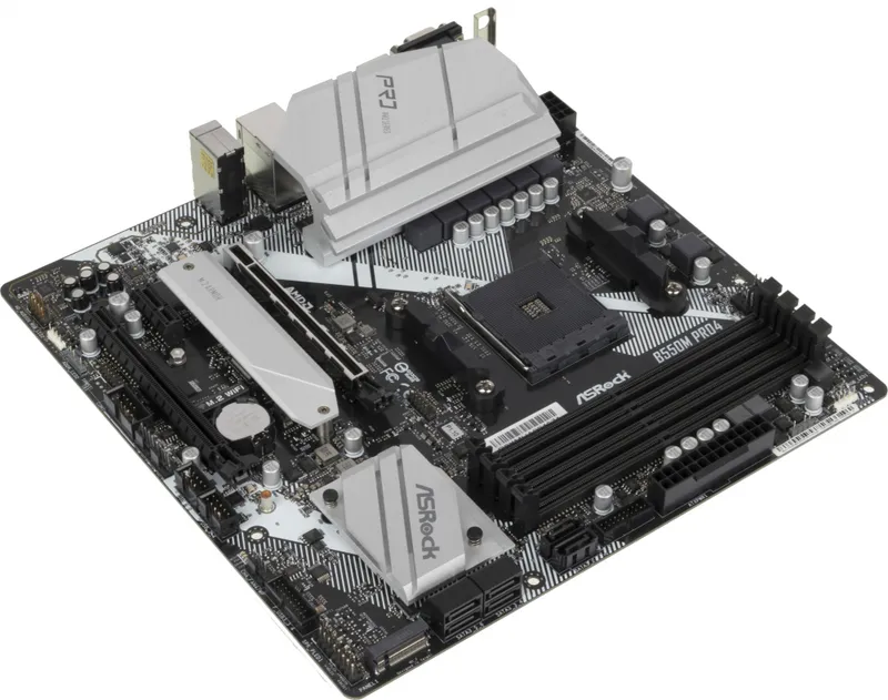 Материнская плата ASROCK B550M PRO4, AM4, B550, 4*DDR4, D-Sub+HDMI+DP, 6xSATA3 6.0 (RAID), M.2 Socket, 4xUSB 3.2, 2xUSB 2.0, Type-C, mATX; 90-MXBDK0-A0UAYZ