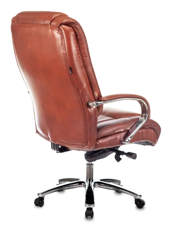 Кресло руководителя Бюрократ T-9925SL светло-коричневый Leather Eichel кожа крестов. металл хром